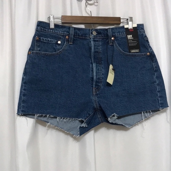 Nwt Levi 501 High Rise Denim Shorts Size 33 - Picture 4 of 16